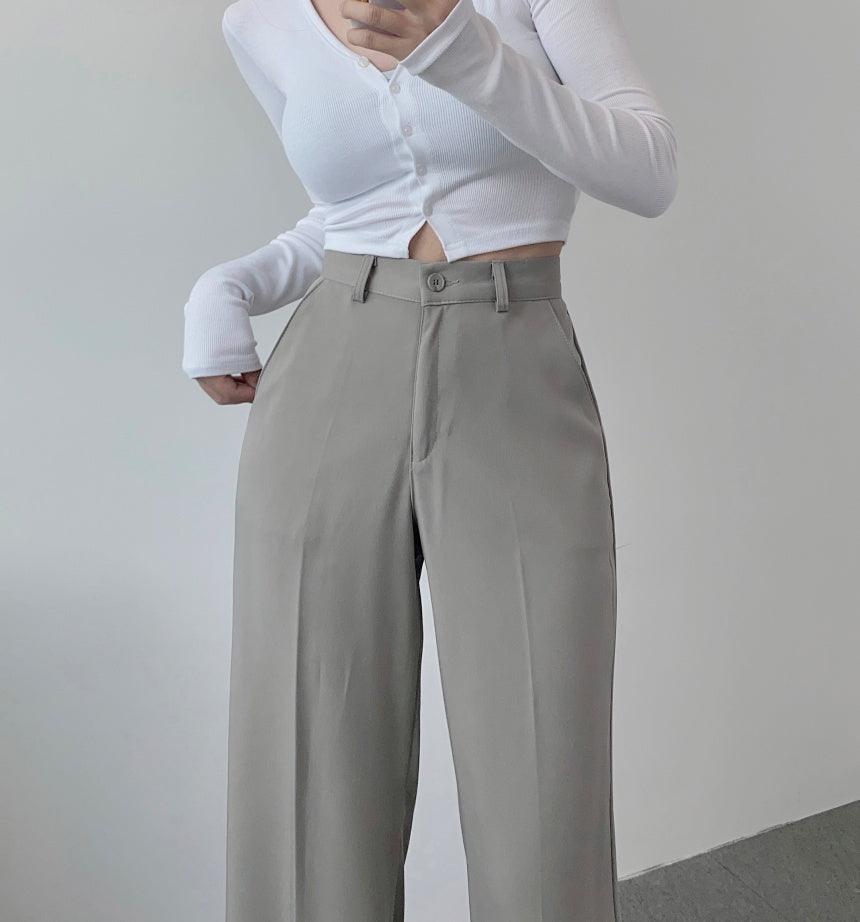 【三種長度/免燙超好穿!】韓製垂感摩登西裝闊褲<KR> (S~2XL) - IKIMSTORE