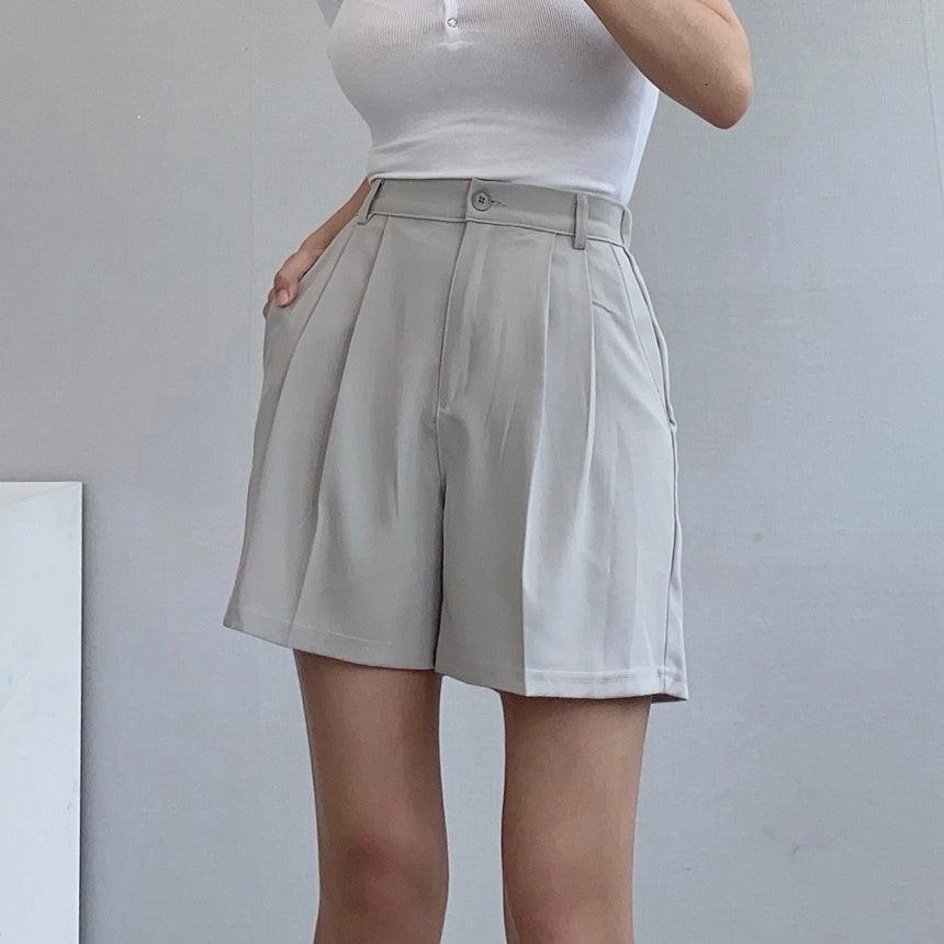 【涼爽/後橡筋腰】韓製四分西裝短褲<KR> - IKIMSTORE