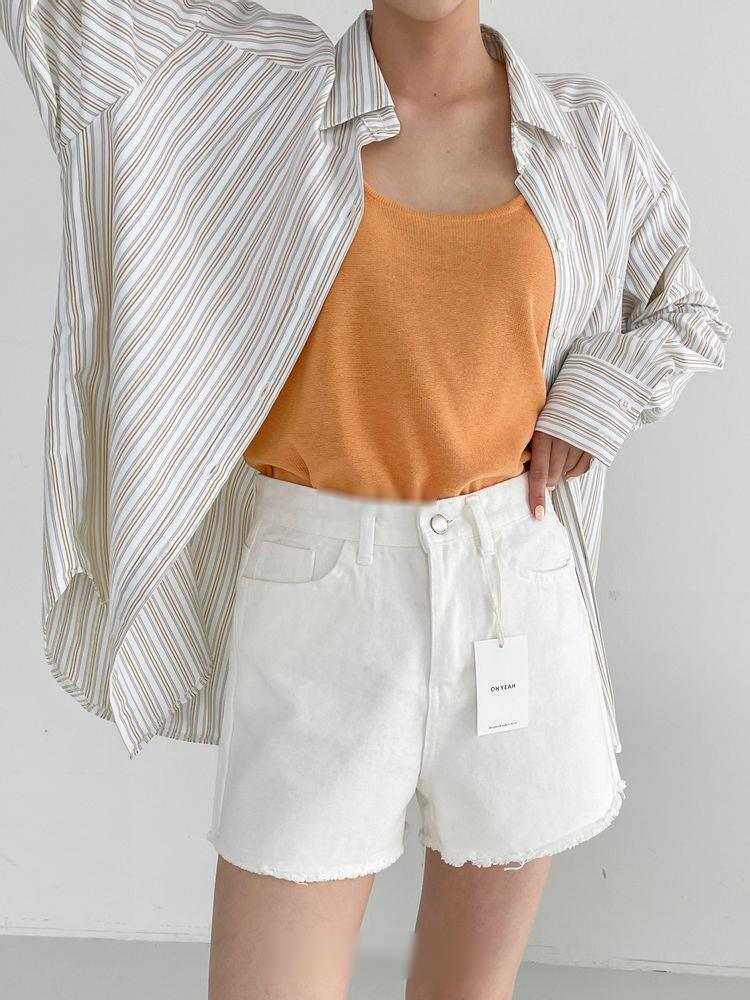 韓製不修邊牛仔短褲<KR>(S-XL) - IKIMSTORE