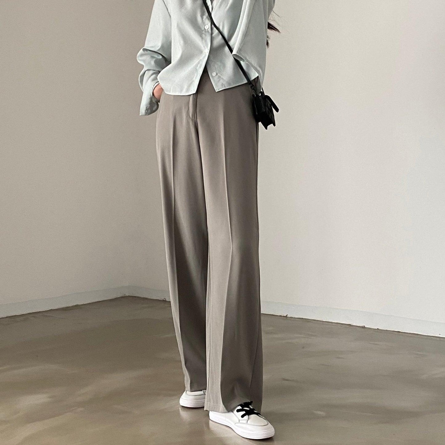 【三種長度/免燙超好穿!】韓製垂感摩登西裝闊褲<KR> (S~2XL) - IKIMSTORE