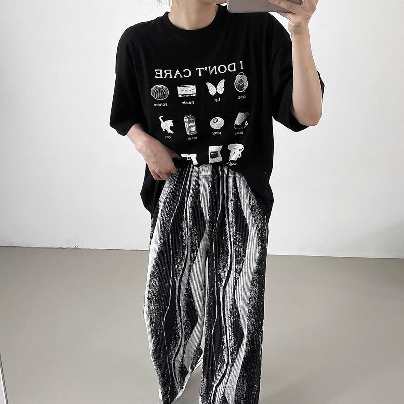 【現貨黑】韓製"I Don't Care"短袖T恤<KR> - IKIMSTORE