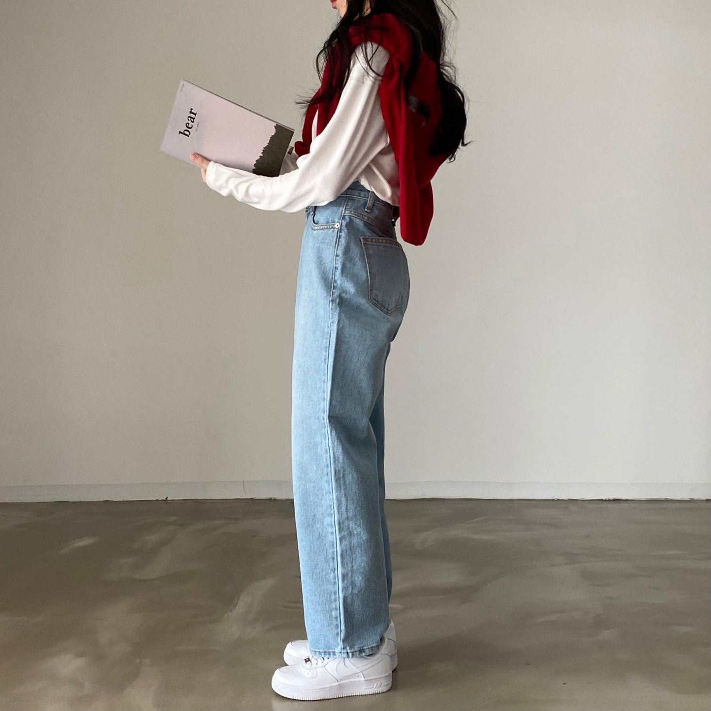 韓製直筒水洗牛仔褲<KR> - IKIMSTORE
