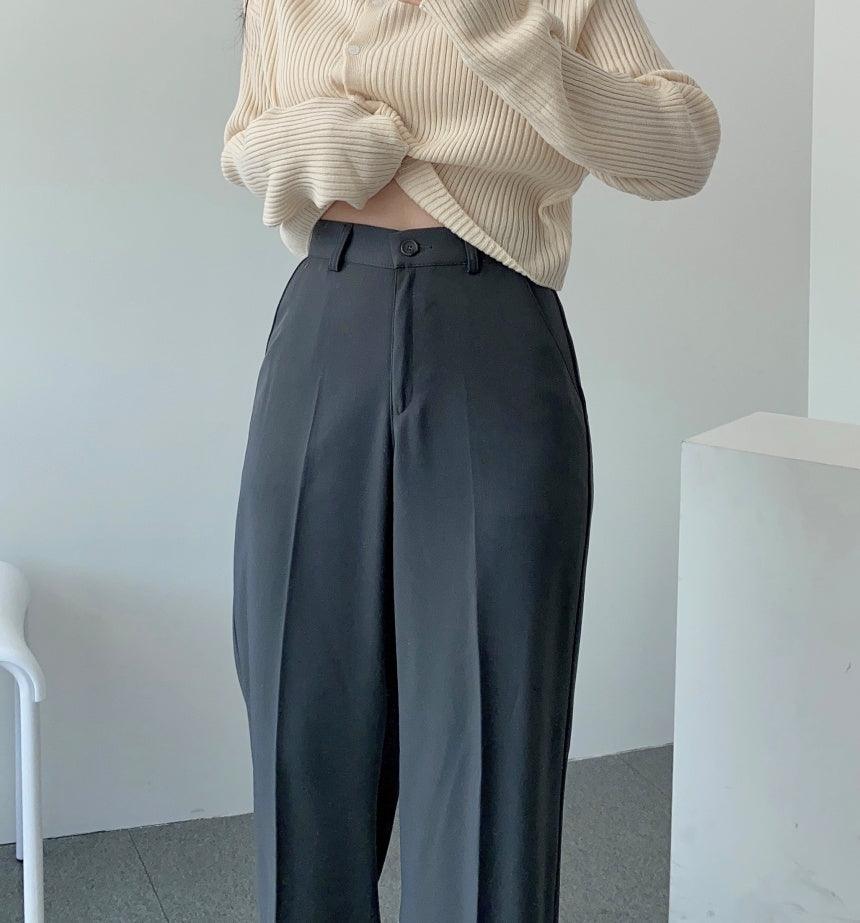 【三種長度/免燙超好穿!】韓製垂感摩登西裝闊褲<KR> (S~2XL) - IKIMSTORE
