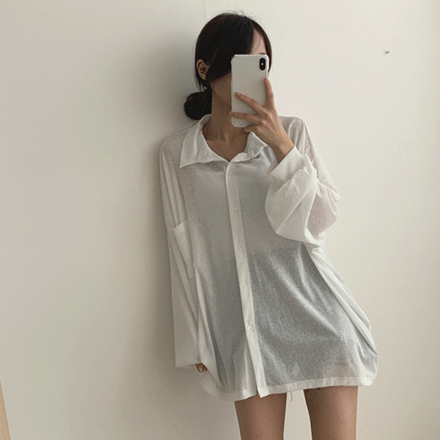【Oversize】薄款防曬口袋恤衫<KR> - IKIMSTORE