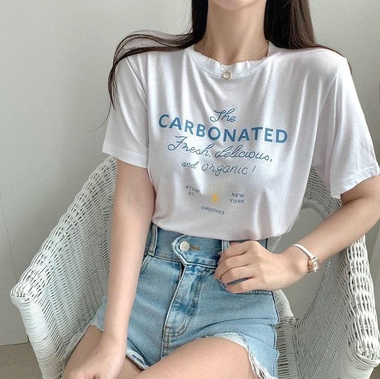 【現貨白、杏】CARBONATED🍹夏日短袖T恤<KR> - IKIMSTORE