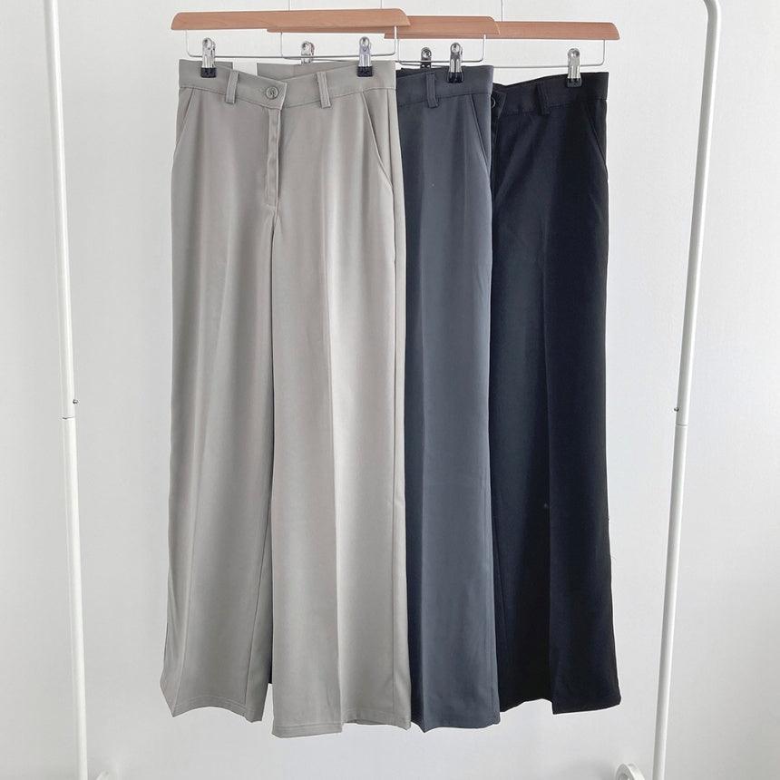 【三種長度/免燙超好穿!】韓製垂感摩登西裝闊褲<KR> (S~2XL) - IKIMSTORE
