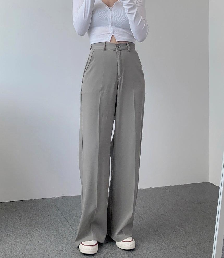 【三種長度/免燙超好穿!】韓製垂感摩登西裝闊褲<KR> (S~2XL) - IKIMSTORE