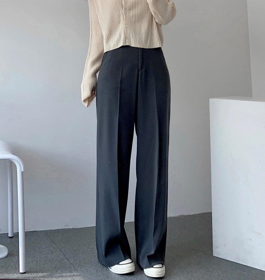 【三種長度/免燙超好穿!】韓製垂感摩登西裝闊褲<KR> (S~2XL) - IKIMSTORE