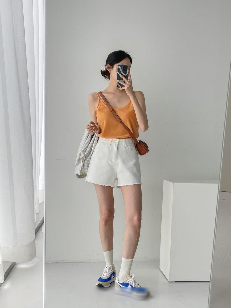 韓製不修邊牛仔短褲<KR>(S-XL) - IKIMSTORE