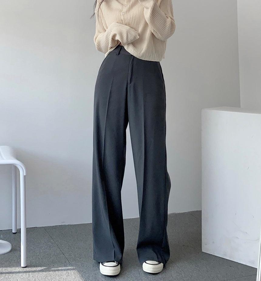 【三種長度/免燙超好穿!】韓製垂感摩登西裝闊褲<KR> (S~2XL) - IKIMSTORE