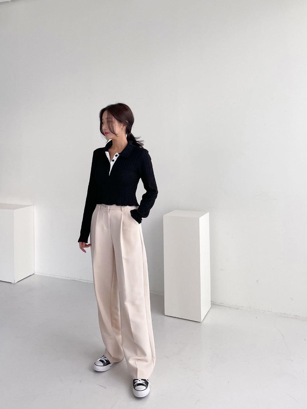 【高腰/5色】一年365日都好穿的西裝褲(S~XL) - IKIMSTORE