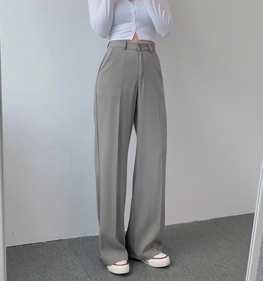 【三種長度/免燙超好穿!】韓製垂感摩登西裝闊褲<KR> (S~2XL) - IKIMSTORE