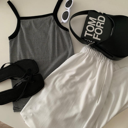 韓製條紋吊帶背心<KR> - IKIMSTORE