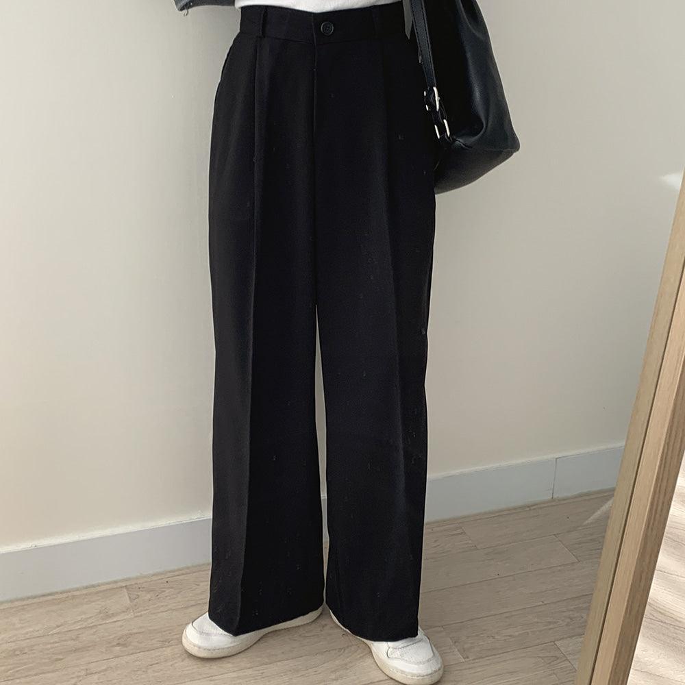 【三種長度/免燙超好穿!】韓製垂感摩登西裝闊褲<KR> (S~2XL) - IKIMSTORE