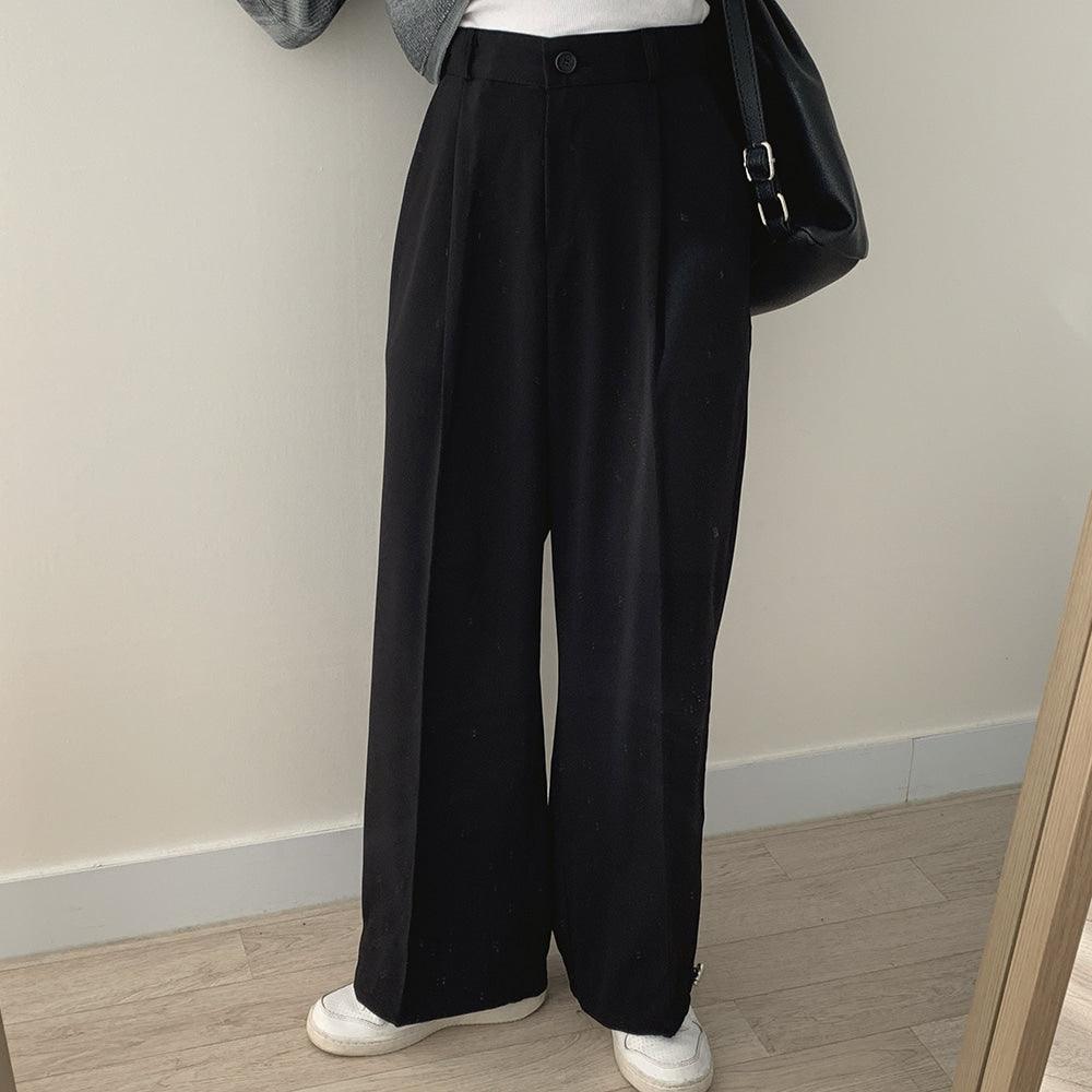 【三種長度/免燙超好穿!】韓製垂感摩登西裝闊褲<KR> (S~2XL) - IKIMSTORE