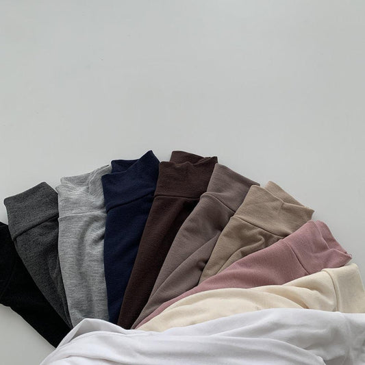 【10色/春款】韓製立領素色長袖T恤<KR> - IKIMSTORE