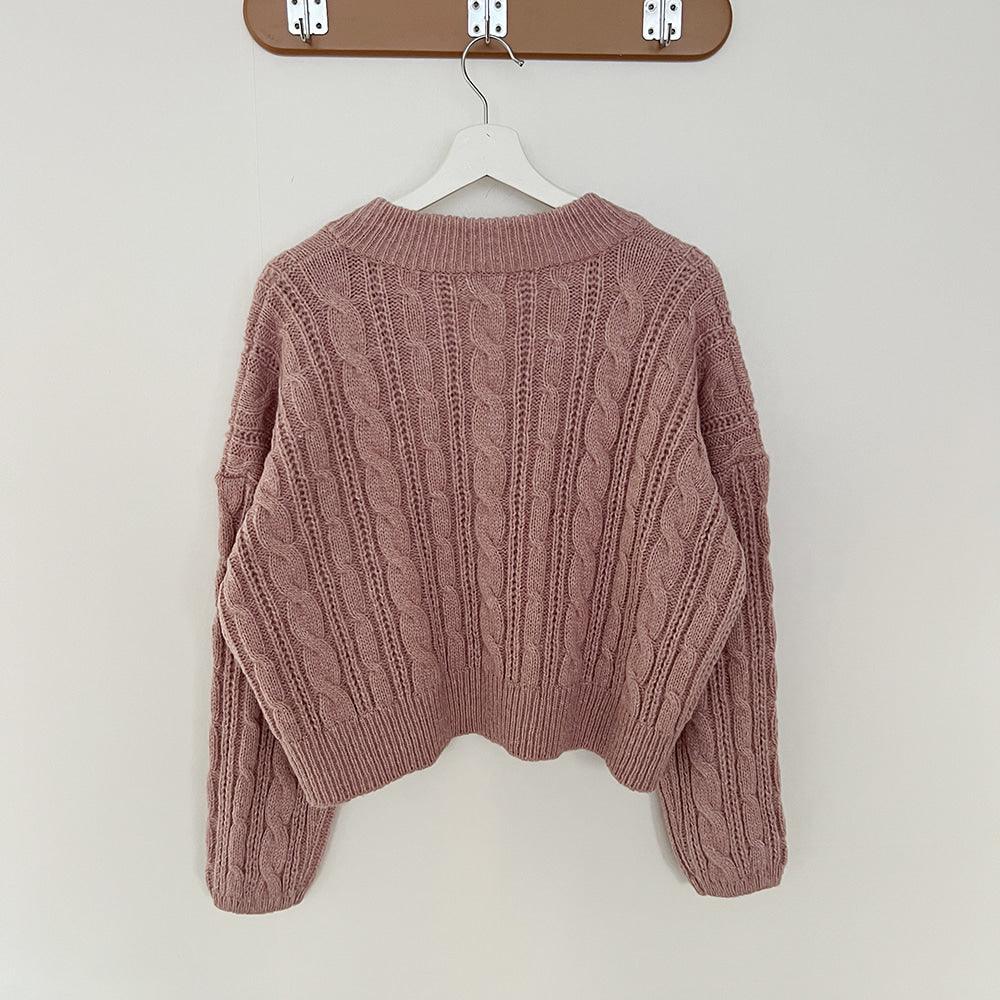 【部分現貨9色】🍬韓製糖果麻花V領針織衫<KR> - IKIMSTORE