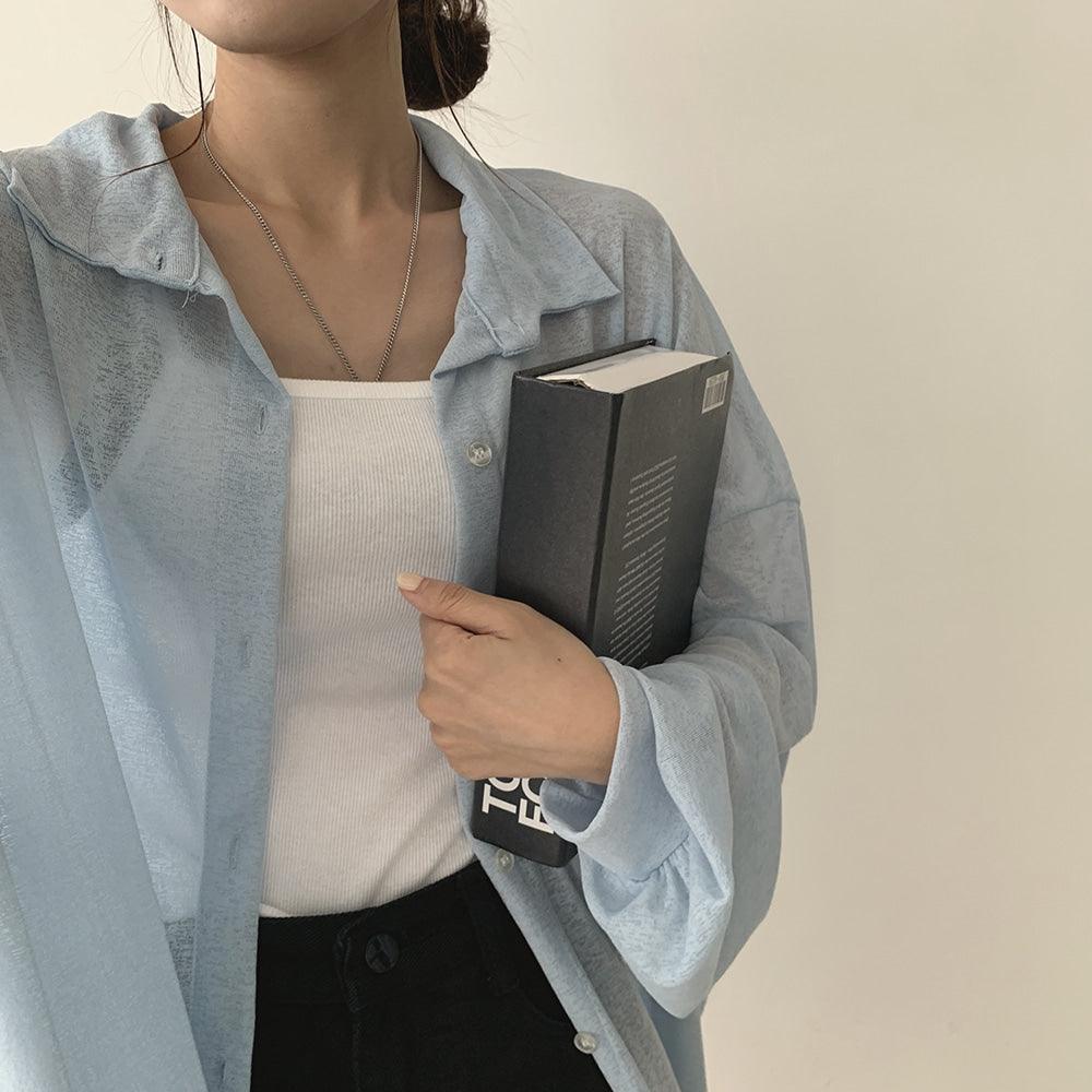 【Oversize】薄款防曬口袋恤衫<KR> - IKIMSTORE