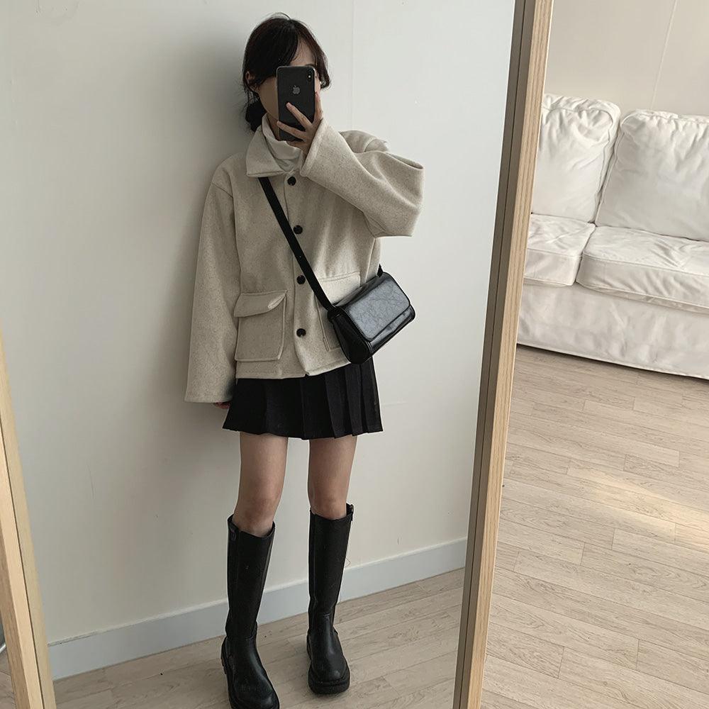🧁韓製可愛感口袋毛昵夾克<KR> - IKIMSTORE