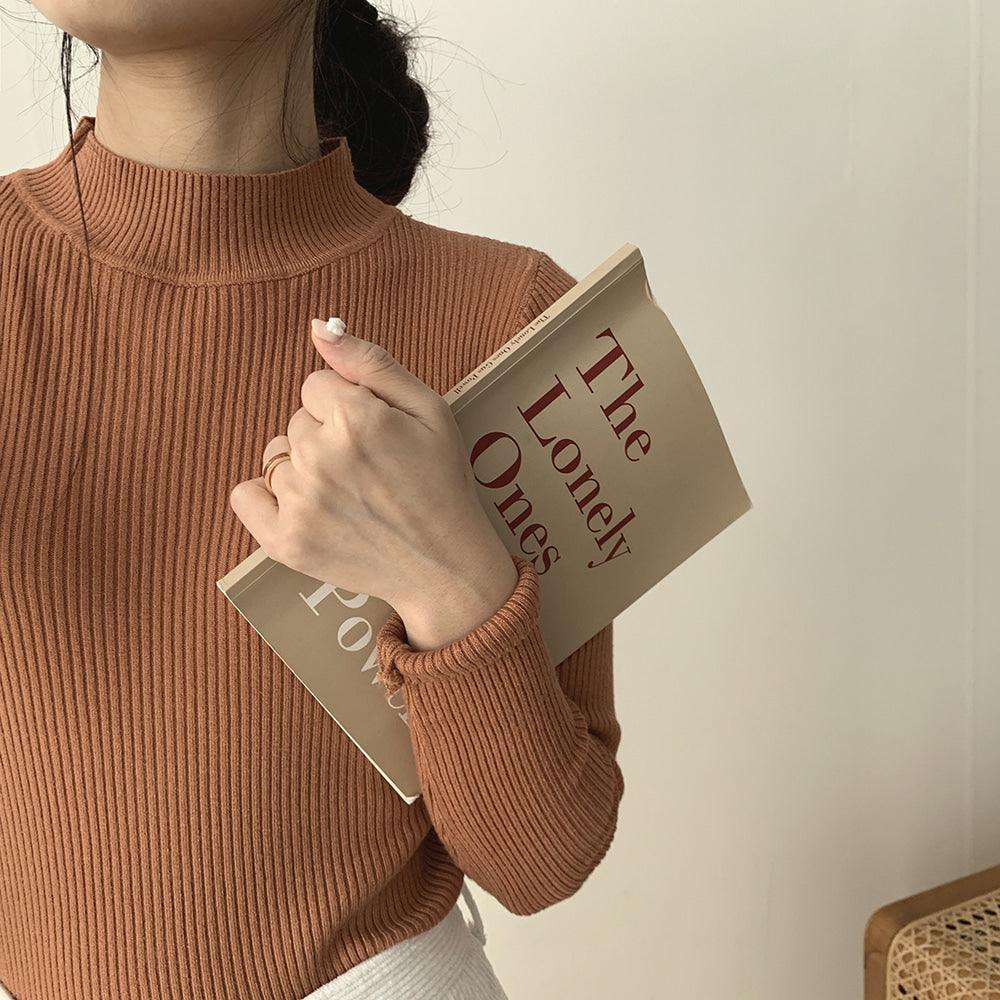 【很合身❤】直坑立領長袖T恤(8color) - IKIMSTORE