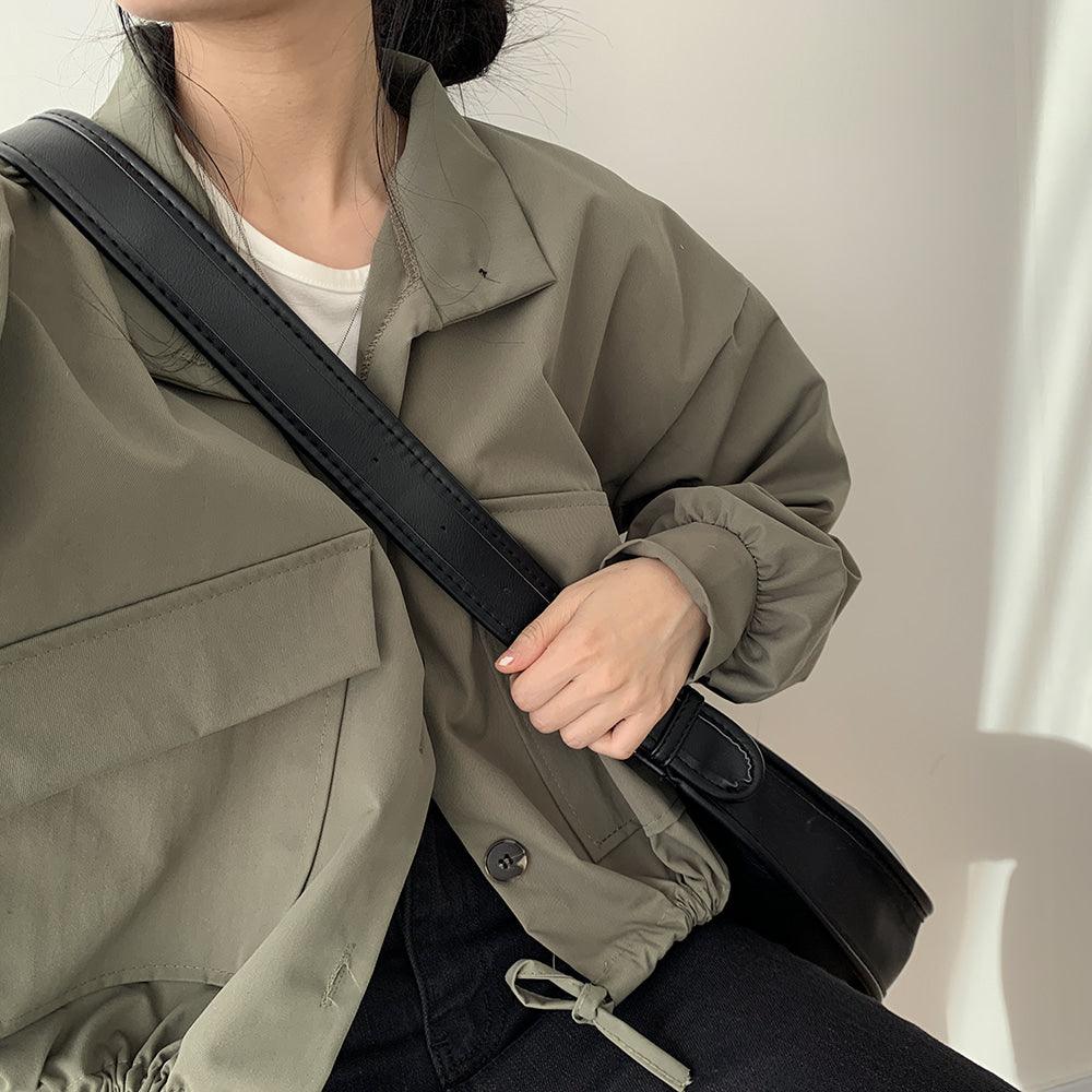 翻領工裝短款夾克外套<KR> - IKIMSTORE