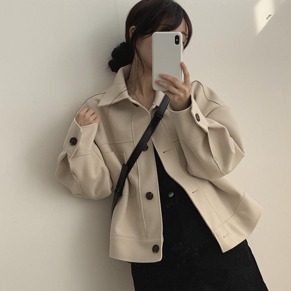 韓製翻領口袋夾克外套<KR> - IKIMSTORE