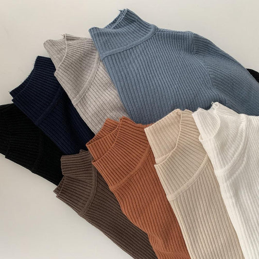 【很合身❤】直坑立領長袖T恤(8color) - IKIMSTORE