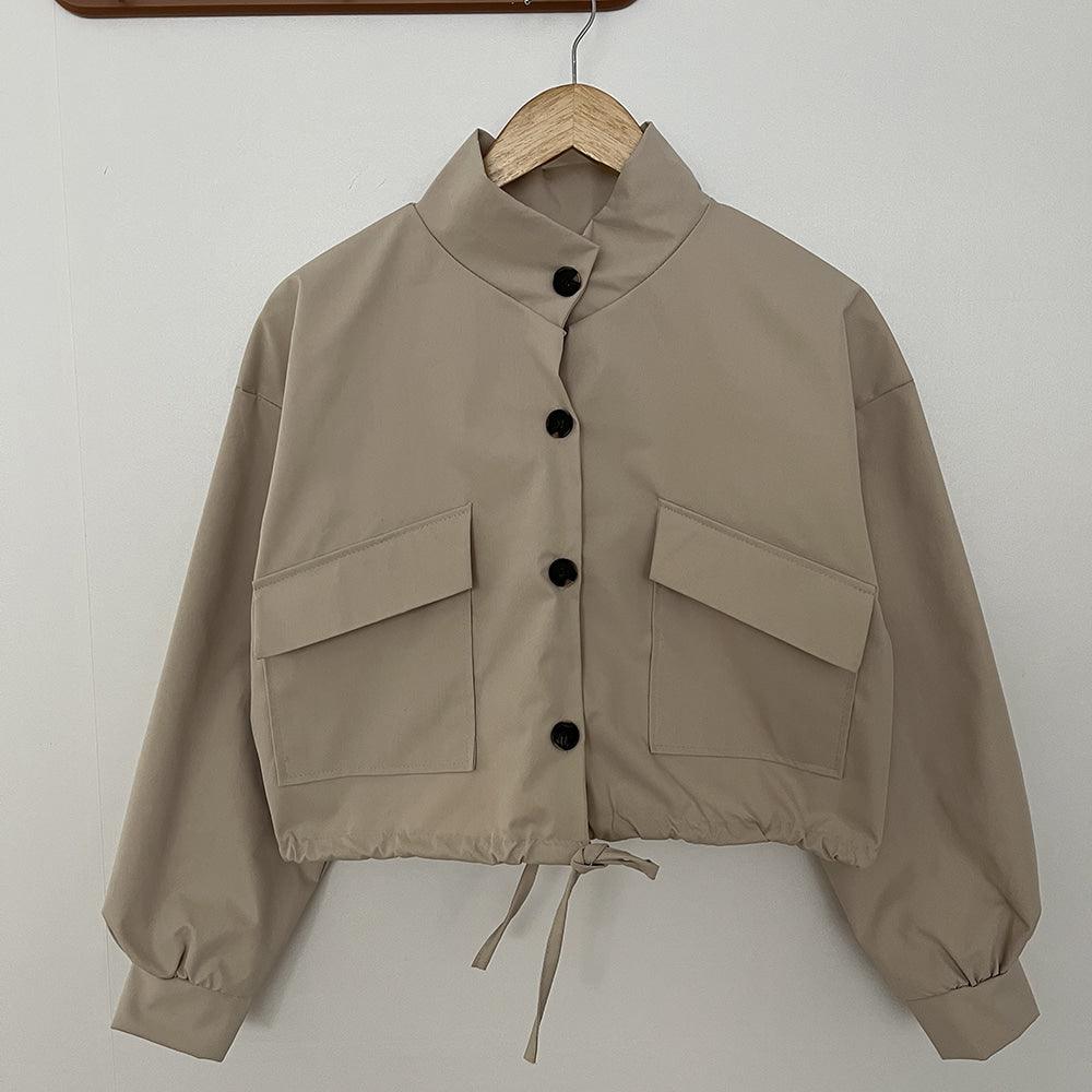 翻領工裝短款夾克外套<KR> - IKIMSTORE
