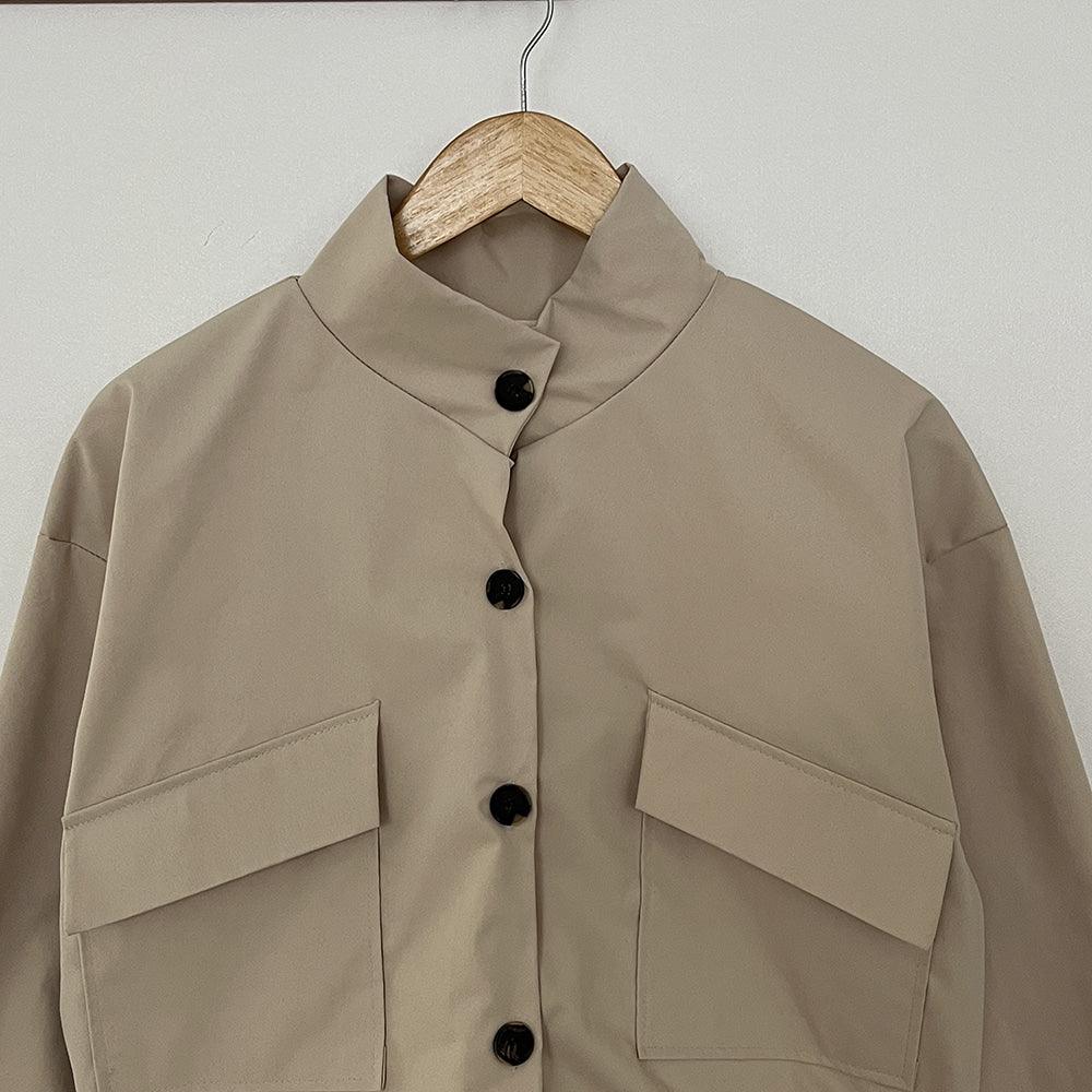 翻領工裝短款夾克外套<KR> - IKIMSTORE
