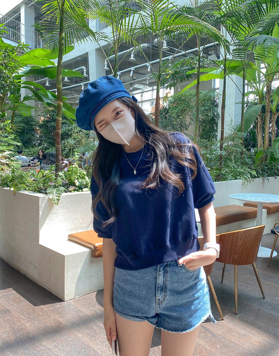 【現貨】韓製明線牛仔貝雷帽<KR> - IKIMSTORE