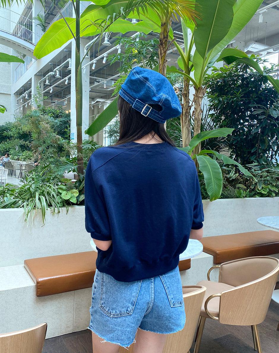 【現貨】韓製明線牛仔貝雷帽<KR> - IKIMSTORE