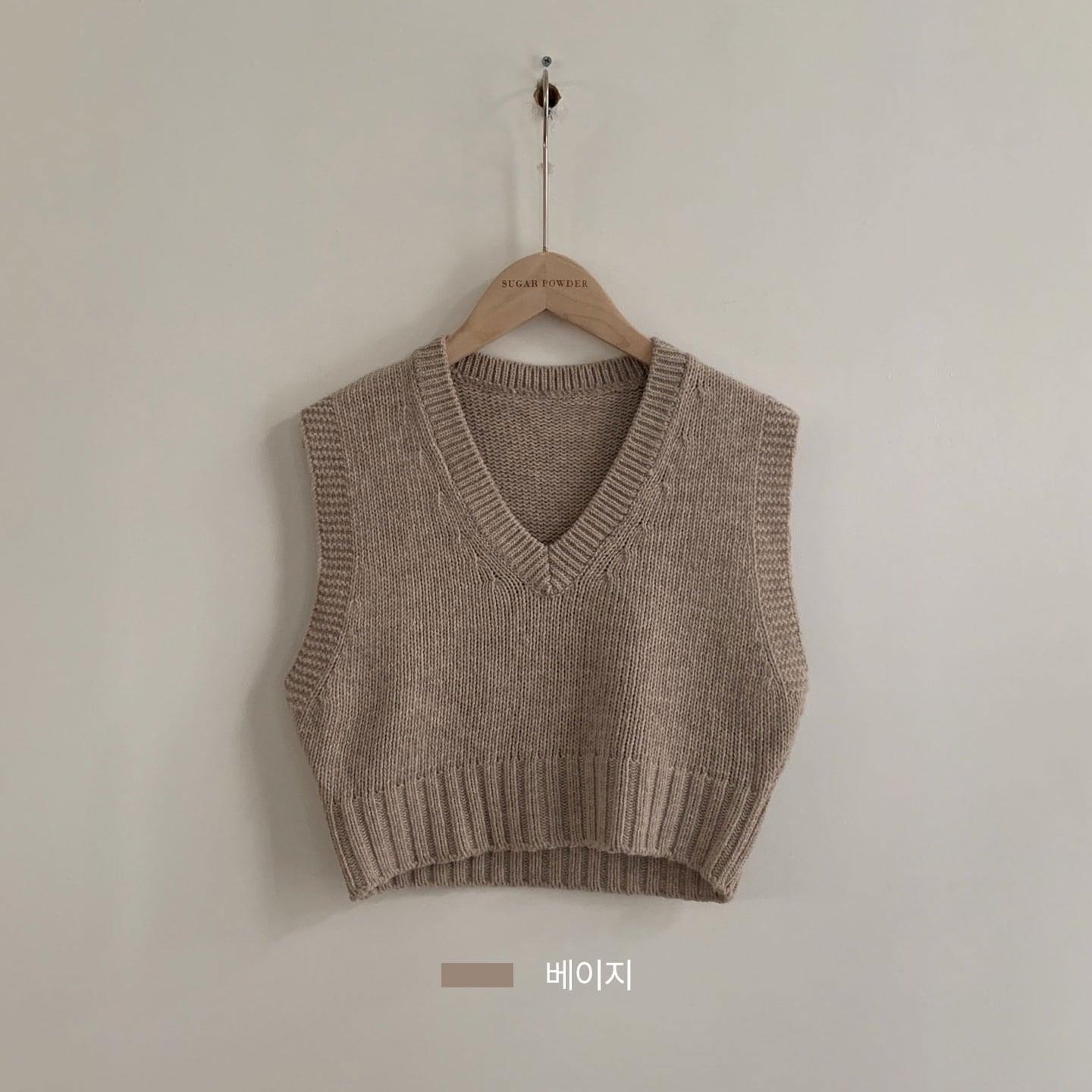 【春季新款/10色】韓製V領短款針織背心 - IKIMSTORE