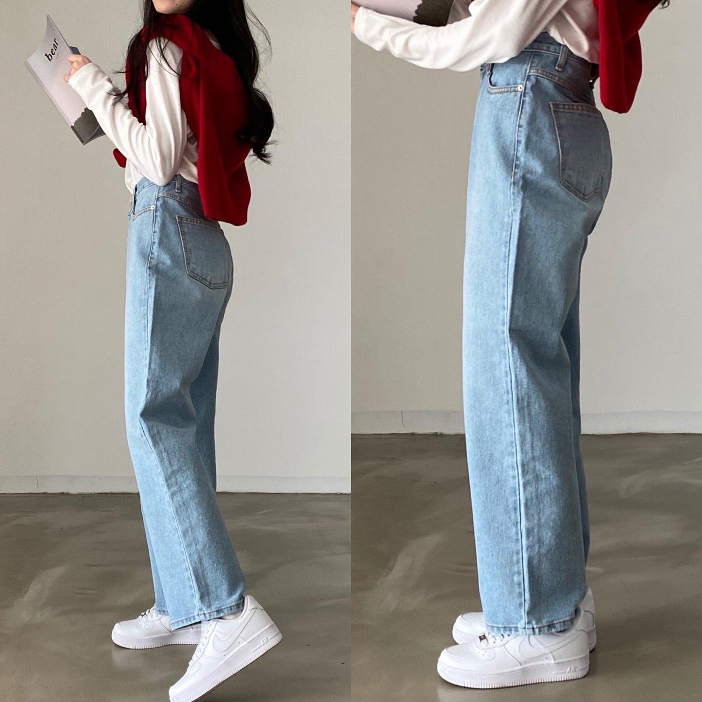 韓製直筒水洗牛仔褲<KR> - IKIMSTORE
