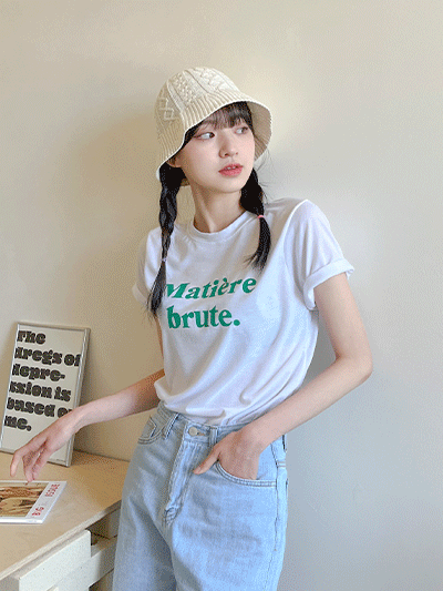 Matière brute.字母短袖T恤<KR> - IKIMSTORE