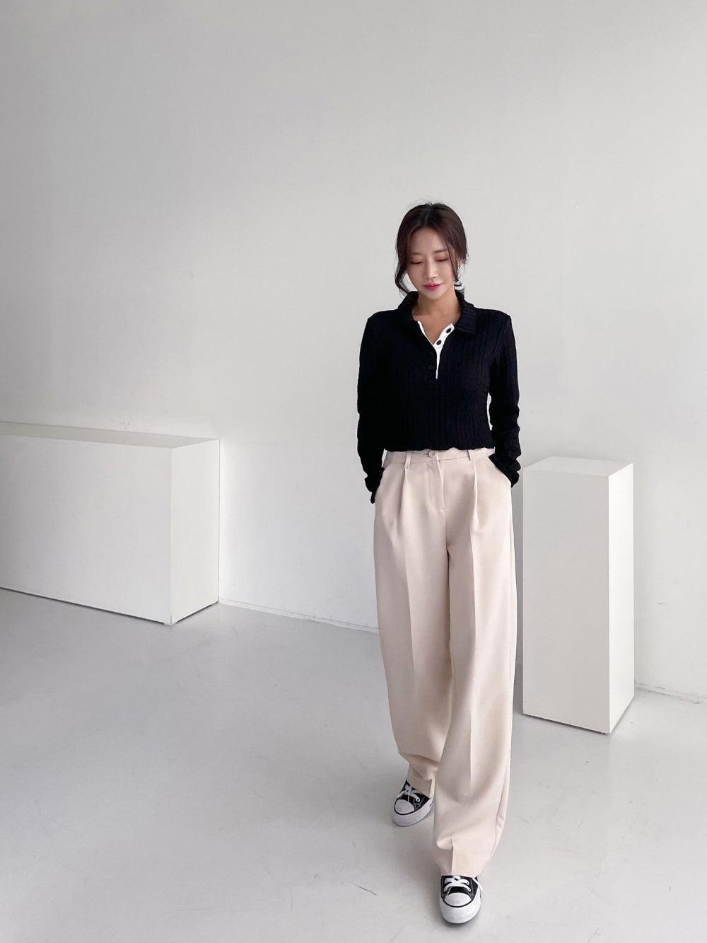 【高腰/5色】一年365日都好穿的西裝褲(S~XL) - IKIMSTORE
