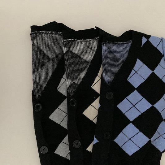 菱格短款開衫上衣 - IKIMSTORE