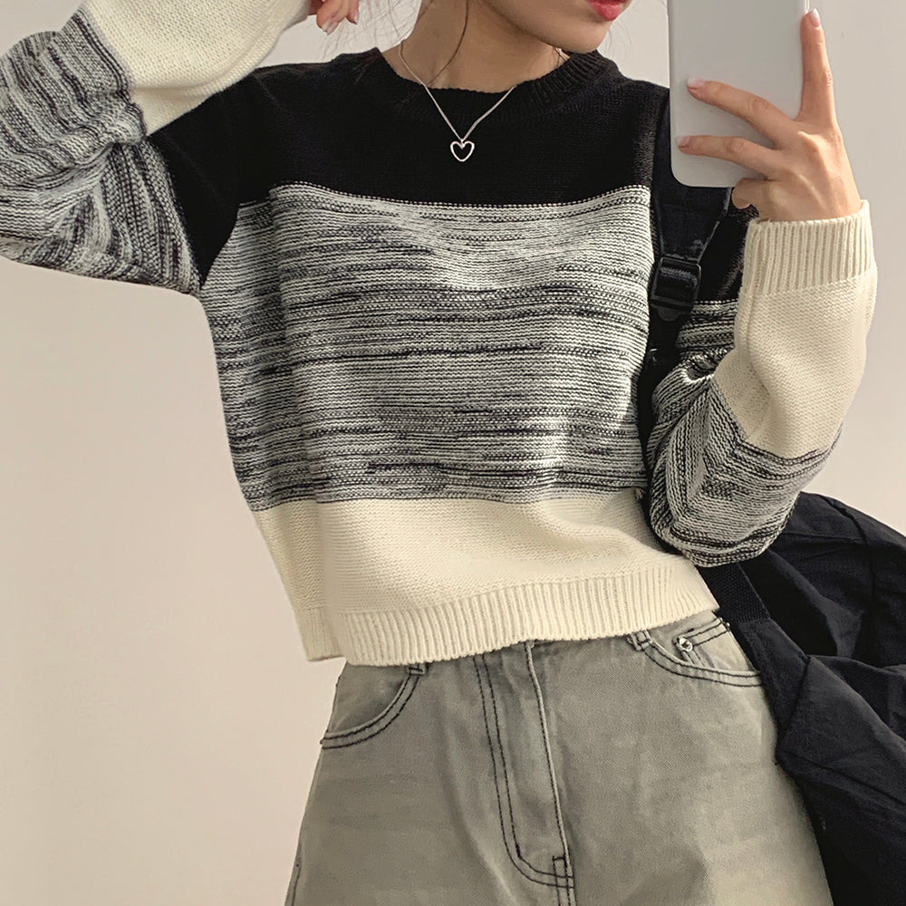 【特價/現貨藍】✨水波條紋混色針織衫