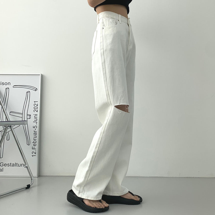 【夏季薄款】膝蓋割破牛仔褲(S-2XL)