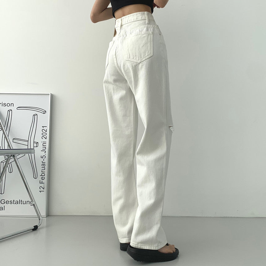 【夏季薄款】膝蓋割破牛仔褲(S-2XL)