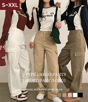 【3種長度】美式復古寬版工裝長褲(S-2XL)