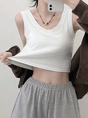 U領粗帶Bra top (連pad)