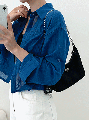 【現貨黑白/8色】涼爽透膚防曬短款恤衫