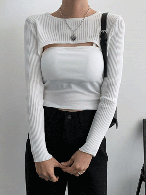 羅紋極短Bolero針織罩衫