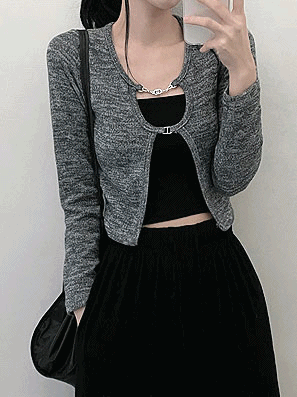 ⛓銀扣鏈短款開衫