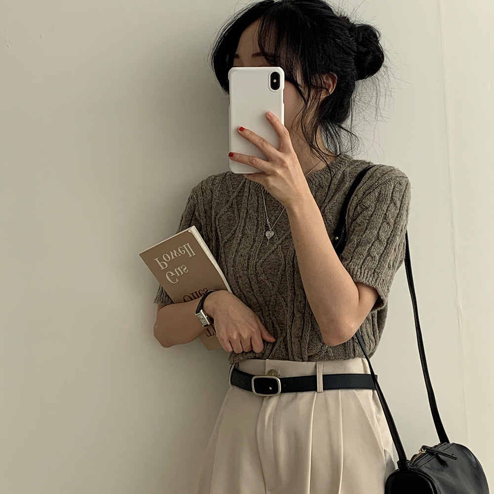 休閒西裝短褲~半鬆緊腰