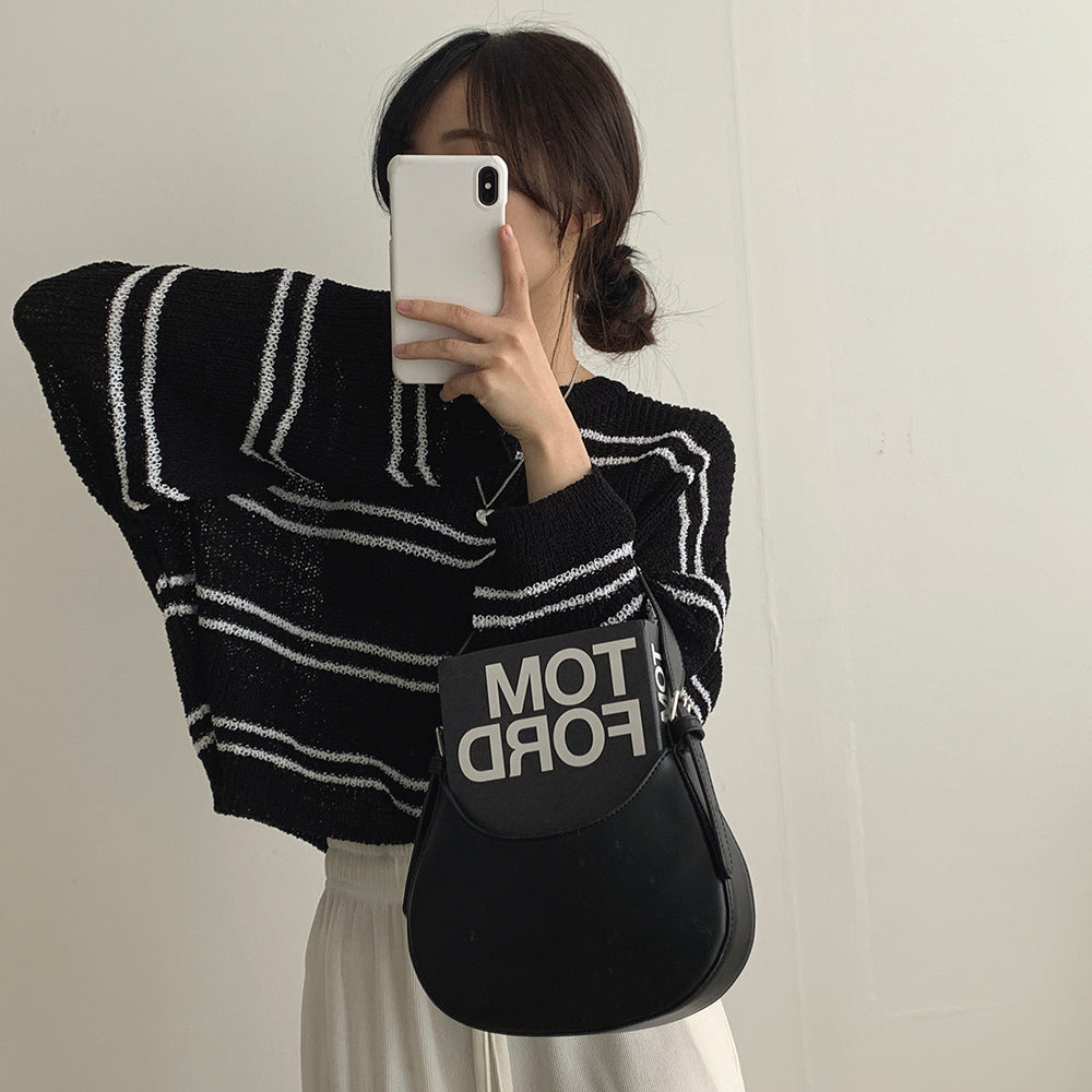 女友感薄款條紋針織衫