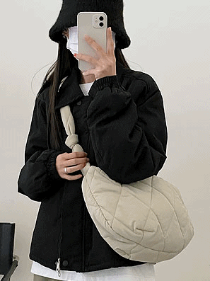 【容量充足!/推薦】菱形絎縫斜挎包(3color) - IKIMSTORE