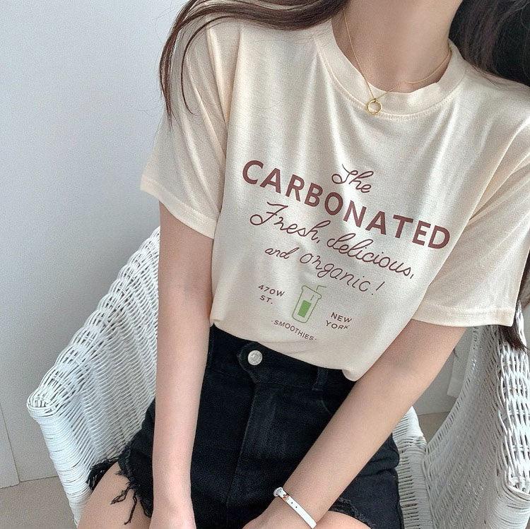 【現貨白、杏】CARBONATED🍹夏日短袖T恤<KR> - IKIMSTORE