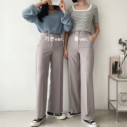 【三種長度】韓製直筒西裝寬褲<KR>(S~2XL) - IKIMSTORE