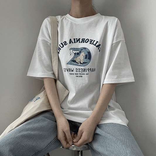 【現貨黑】 California滑浪犬短袖T恤<KR> - IKIMSTORE